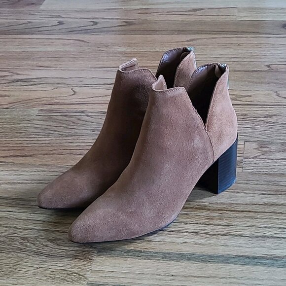 Blondo Tanner Boots Womens 9 Brown Suede Waterproof Block Heel Ankle Booties - Picture 9 of 16